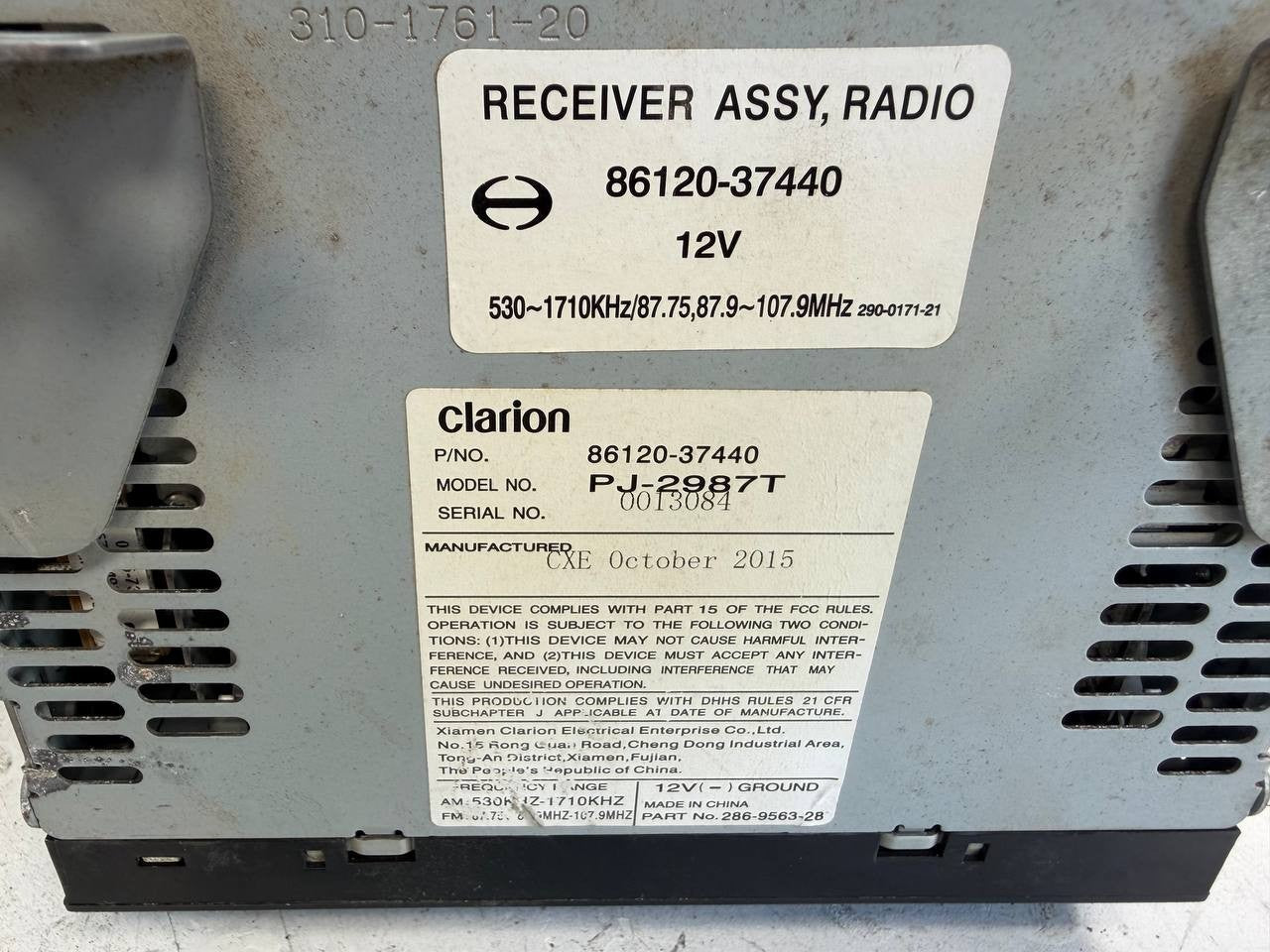2011-2020 Hino OEM AM/FM Radio Receiver Assembly 86120-37440 OEM