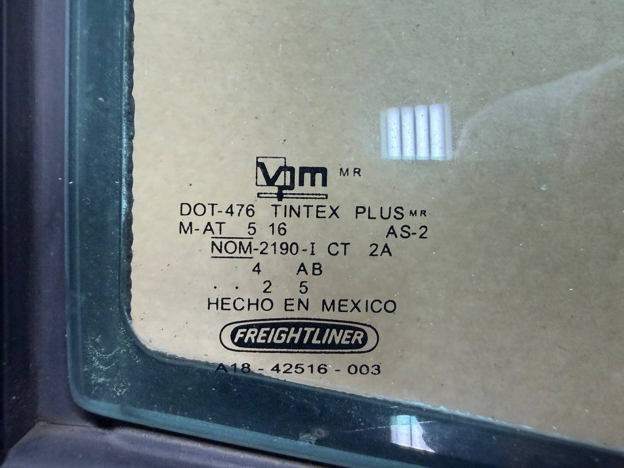 Freightliner RH Driver Door Vent Glass OEM