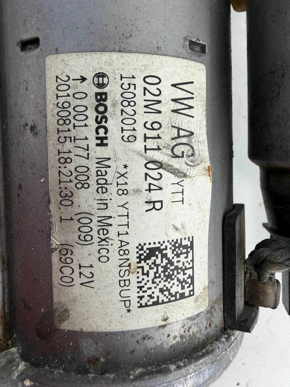 2020 Volkswagen Golf Alltrack Starter Motor 02M911024R OEM Used