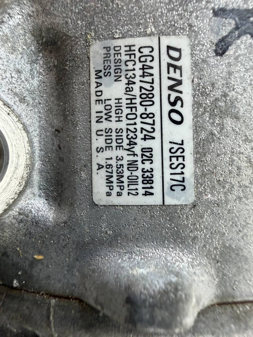 Toyota Camry 2019 A/C Air Conditioning Compressor CG4472808724 OEM Used