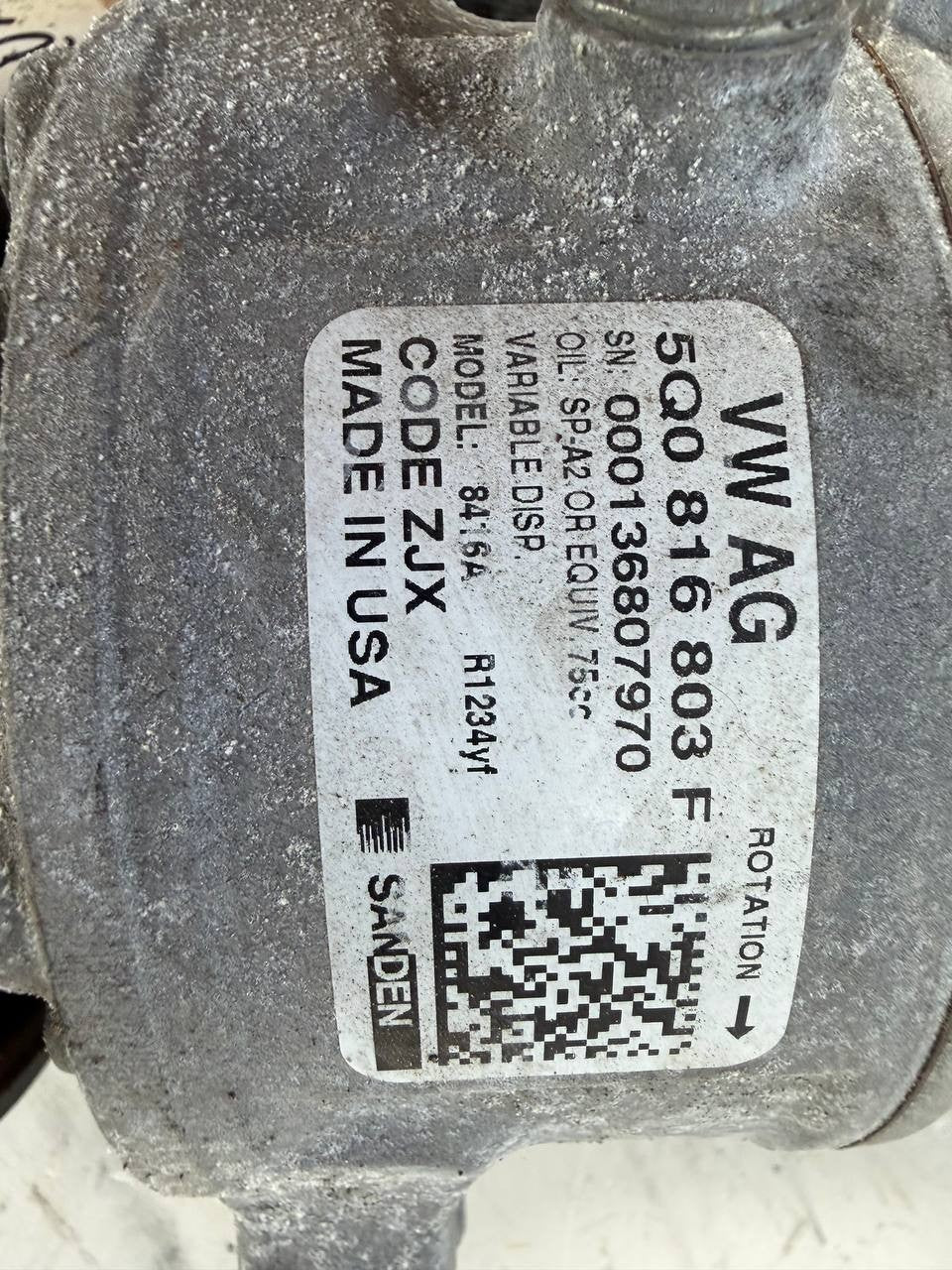 2020 Volkswagen Golf Alltrack A/C Air Conditioning Compressor 5Q0816803F Used