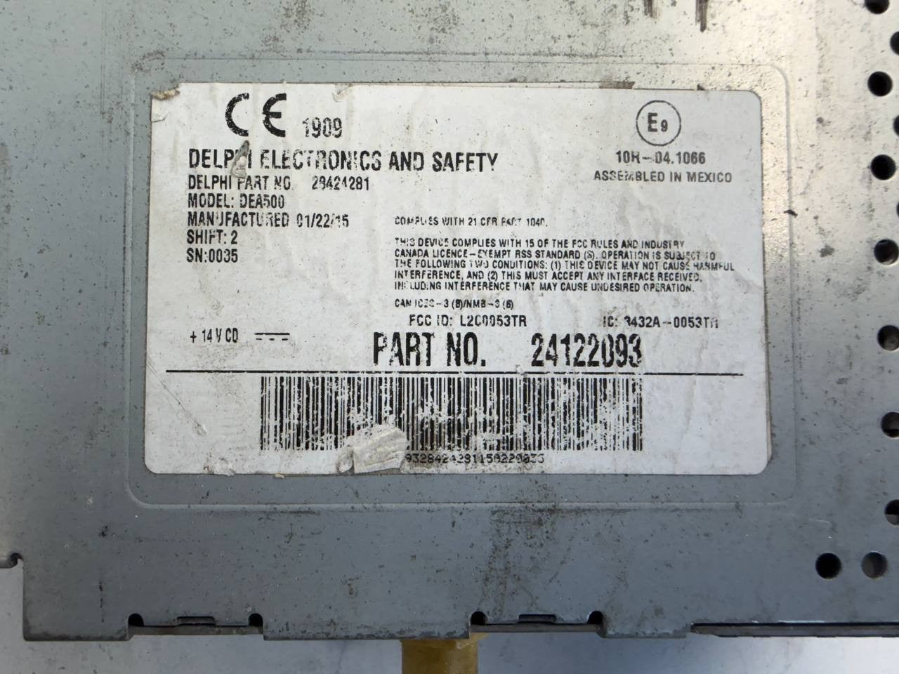 2012-2022 Freightliner Kenworth Delphi AM/FM Commercial Radio Head Unit 24122093