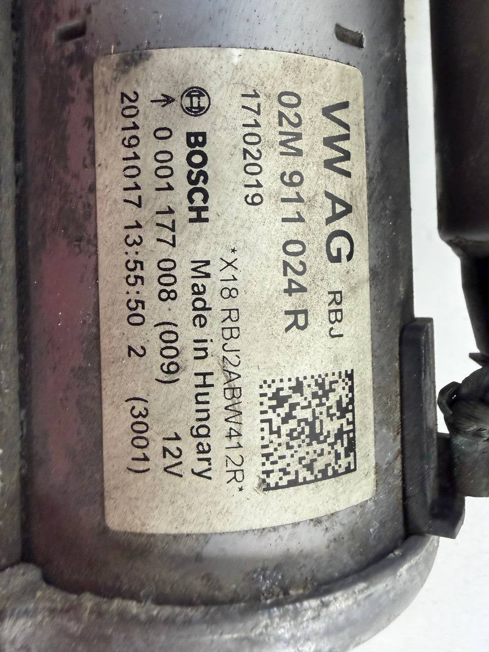 2020 Volkswagen Passat Starter Motor 02M911024R OEM Used