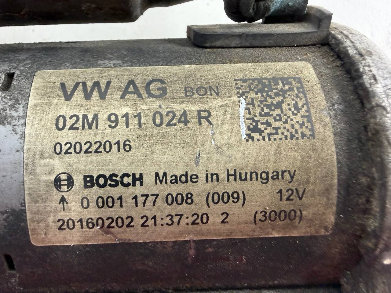 2016 Volkswagen Passat Starter Motor 02M911024R OEM Used