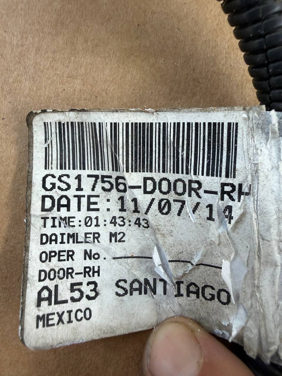 Freightliner M2 106 RH Passenger Door Wiring Harness GS1756 OEM
