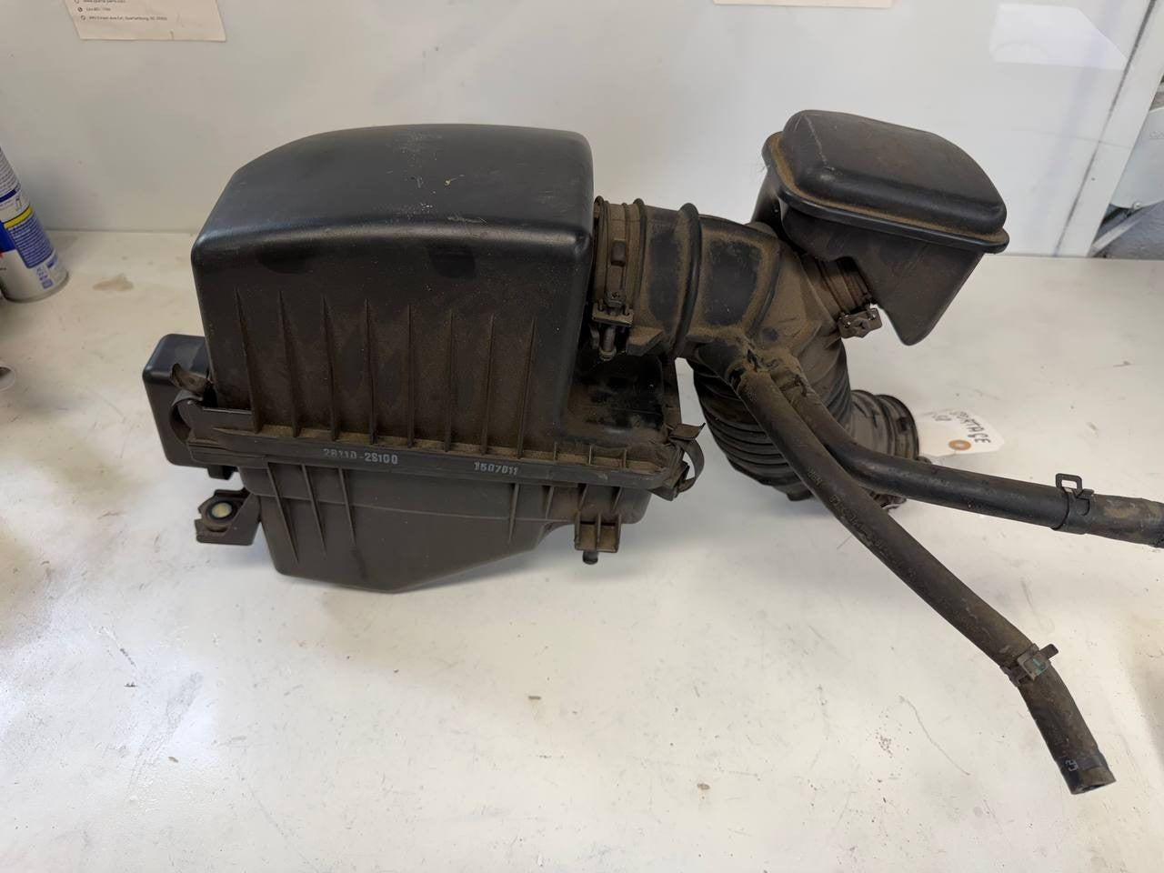 Hyundai Kia Air Cleaner Filter Box 281102S100 w/ Hose & MAF Sensor OEM Used