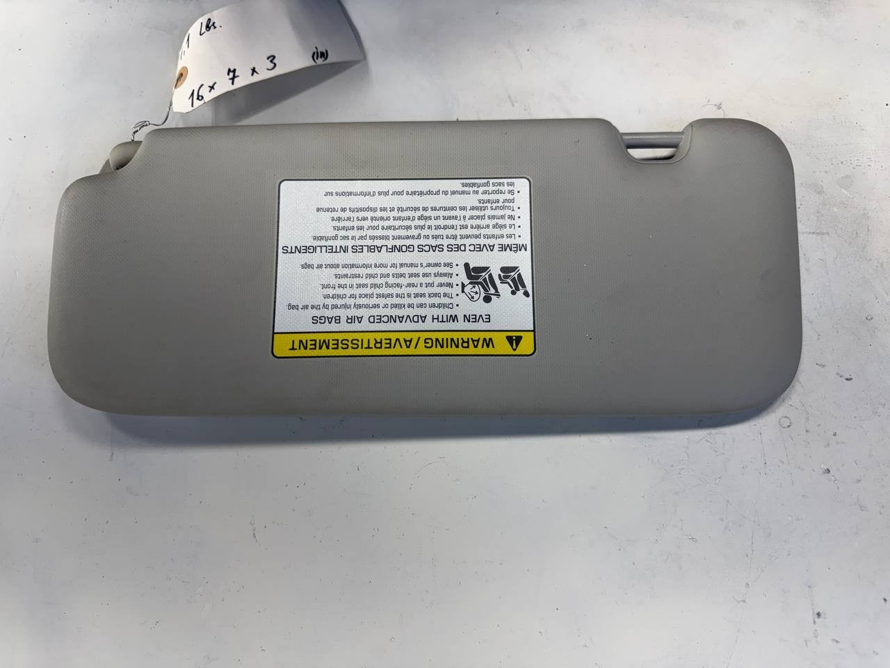 2020 Kia Forte Passenger Right Sun Visor RH OEM Used