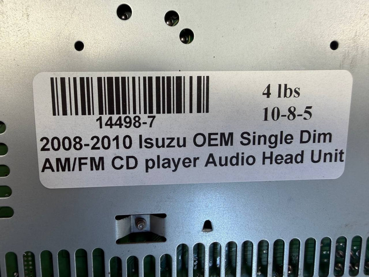 2008-2010 Isuzu OEM Single DIN AM/FM CD Player Audio Head Unit 2-90104-801-0 OEM