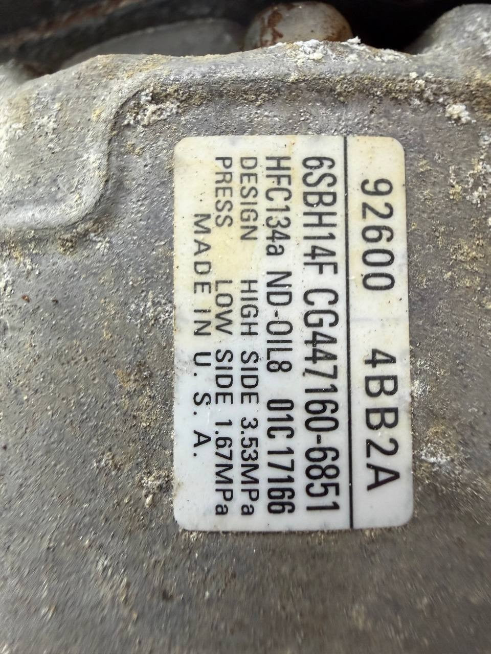 2019 Nissan Rogue A/C Air Conditioning Compressor 6SBH14F CG447160-6851 OEM Used