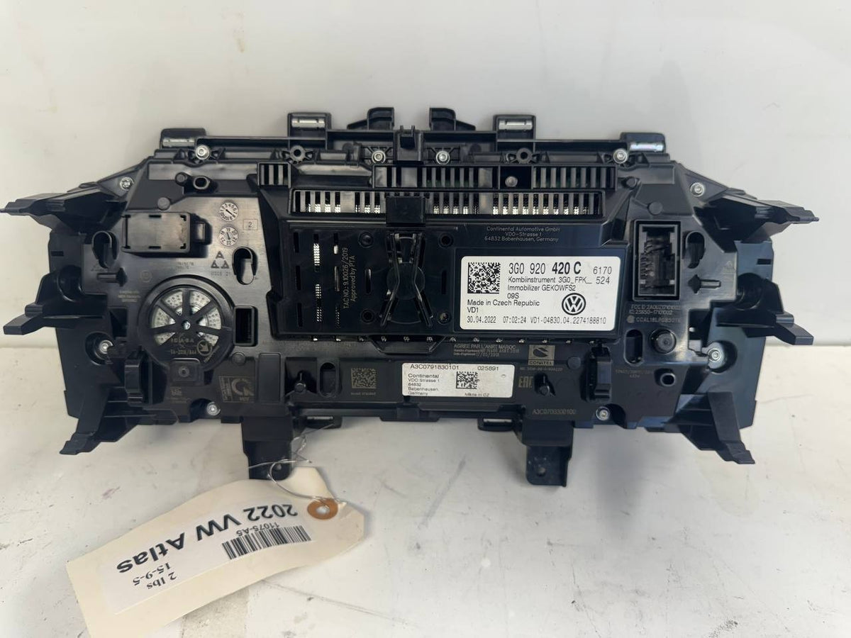 2022 VW Atlas Instrument Cluster 3G0920420C OEM