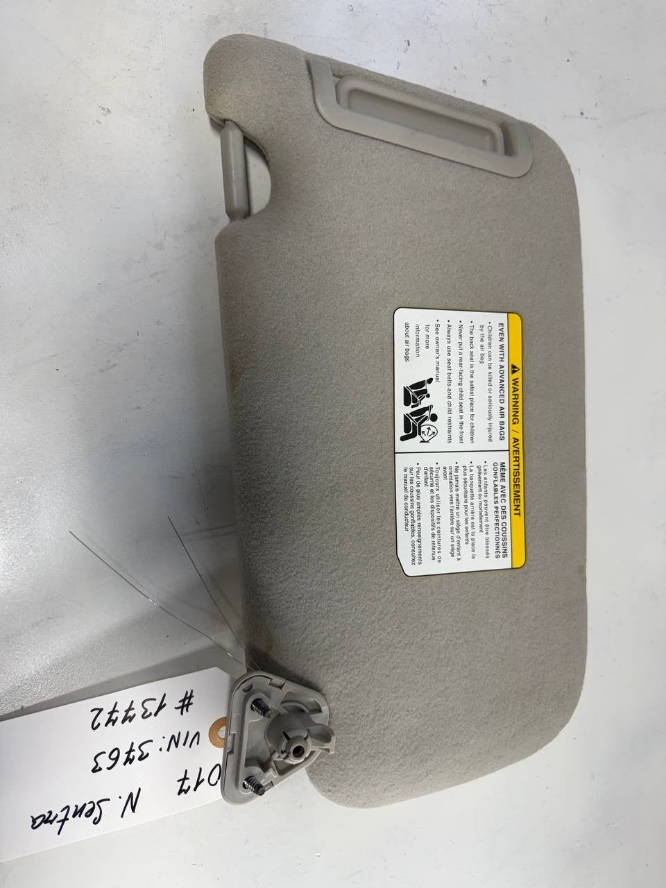 2017 Nissan Sentra Passenger Right Sun Visor RH OEM Used