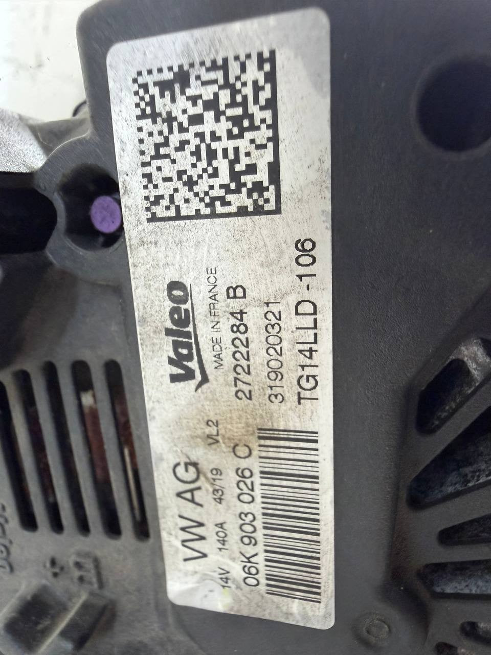2020 Volkswagen Passat Alternator Generator 06K903026C OEM Used